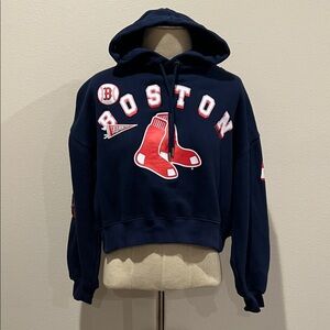 Boston Red Sox Navy Cropped Hoodie